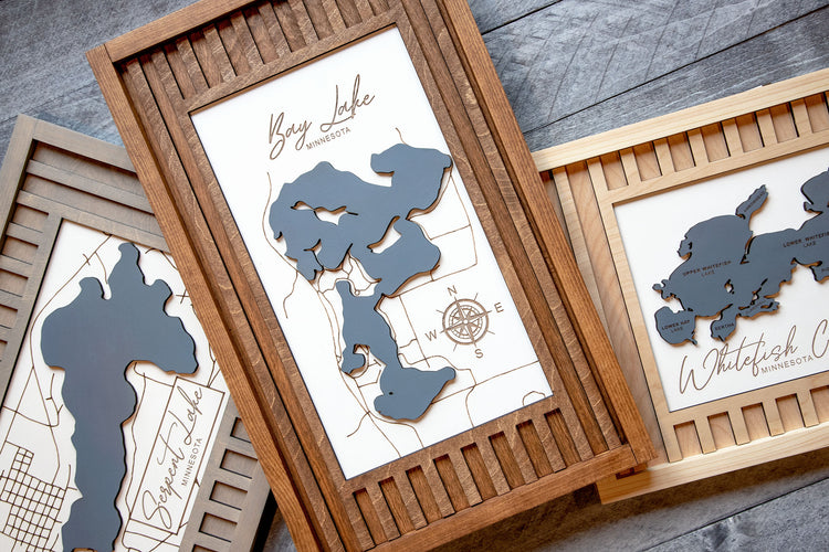 Bay Lake 3D Wood Sign 13x21