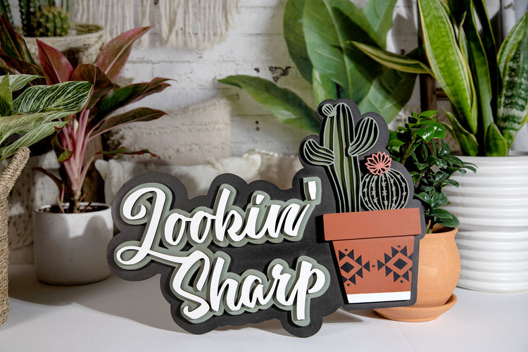 Lookin' Sharp 3D Wood Sign 15x12