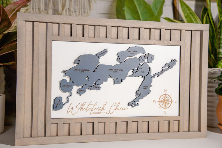 Whitefish Chain Lake 3D Sign 21x13