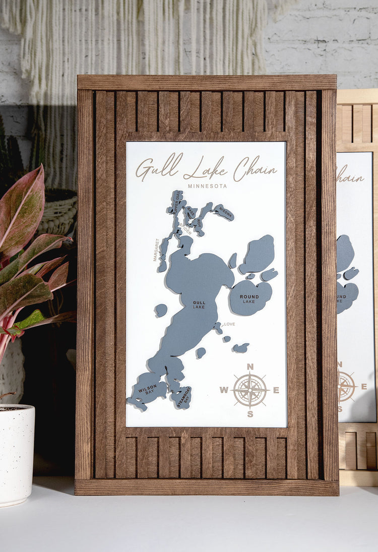 Gull Lake Chain 3D Wood Sign 13x21