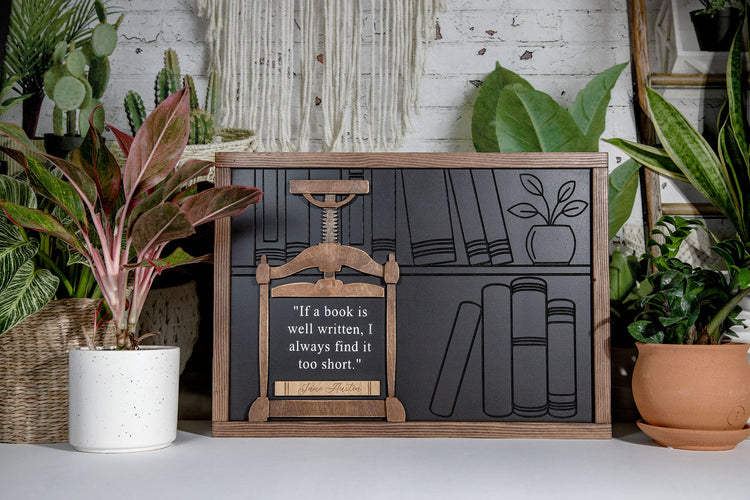 Book Press Jane Austen Wood Sign 20x14