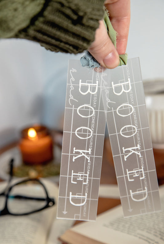 Booked Etched Acrylic Bookmark