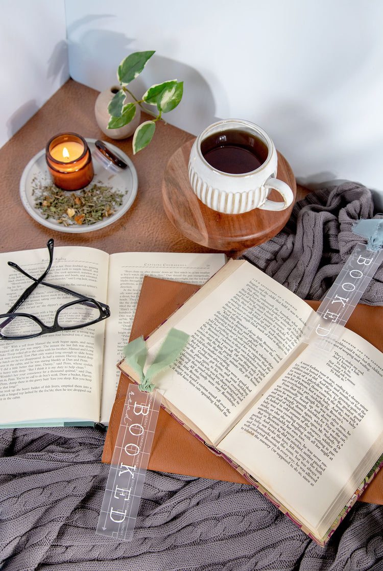 Booked Etched Acrylic Bookmark