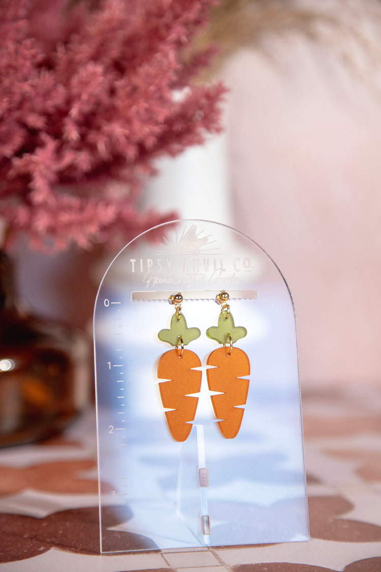 Carrot Acrylic Dangle Earrings