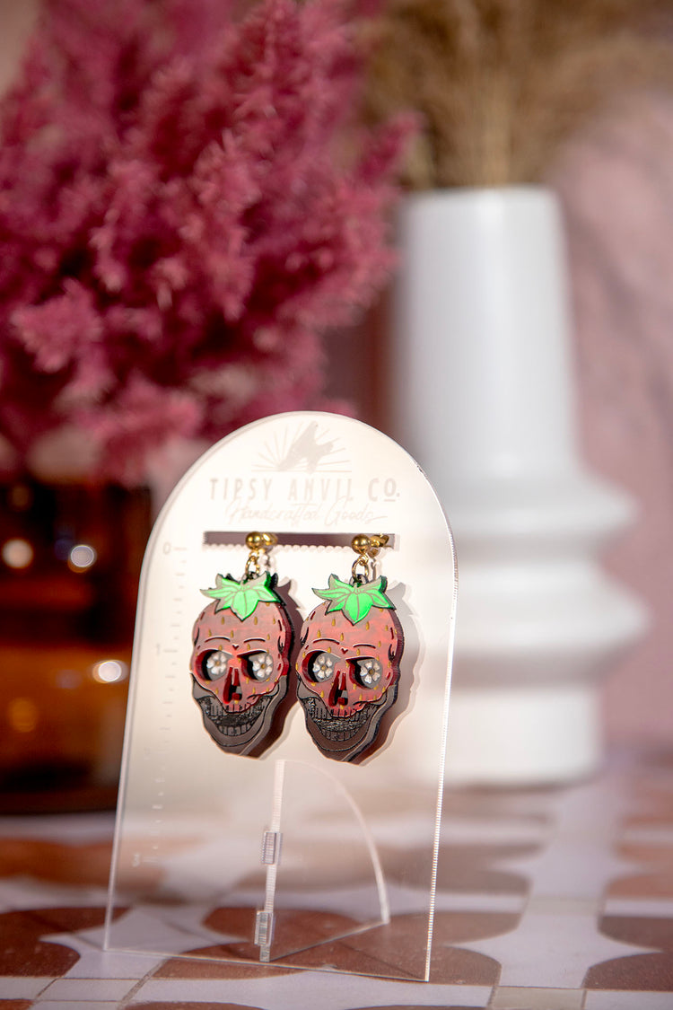 Chocolate Covered Skullberry Dangle Earrings
