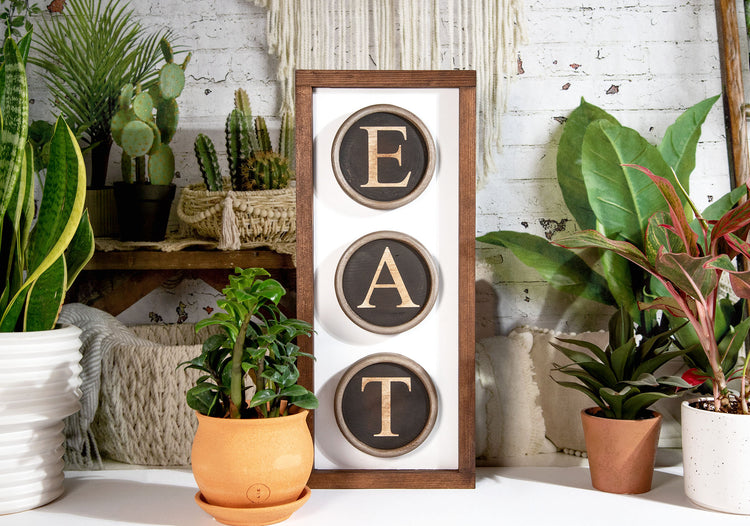Eat Typewriter Keys Sign 9.5x22 Inches