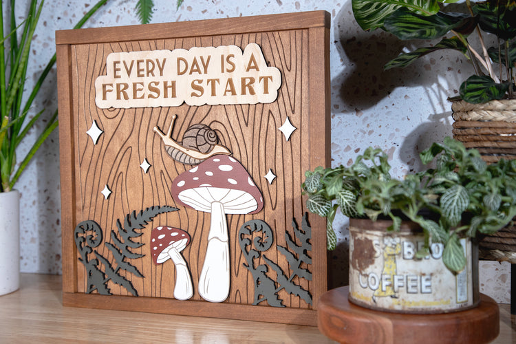Every Day is a Fresh Start Wood Sign 15x15