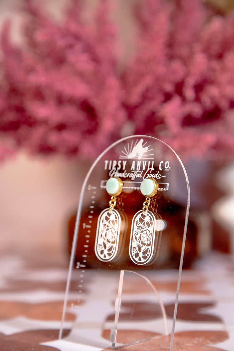 Floral Acrylic Dangle Earrings