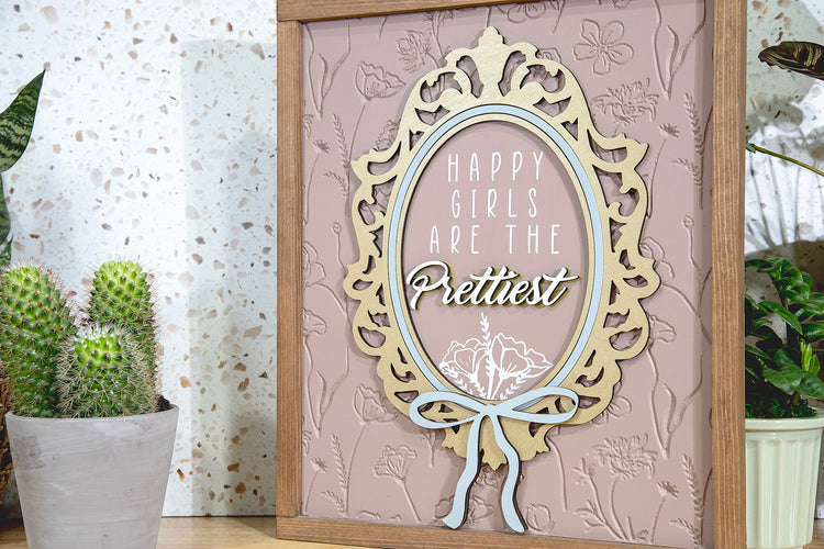 Happy Girls Wood Sign 15x18