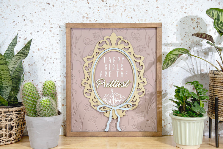 Happy Girls Wood Sign 15x18