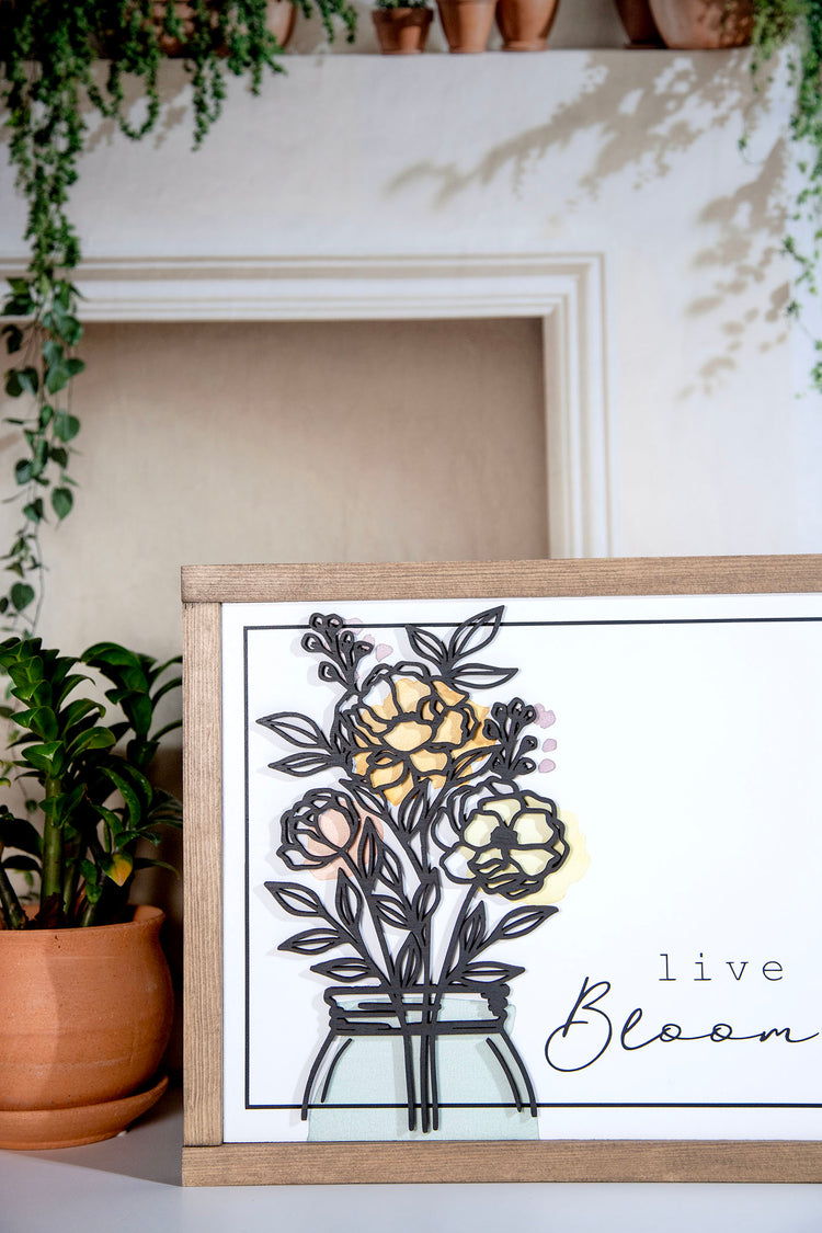 Live Simply Bloom Wildly Wood Sign
