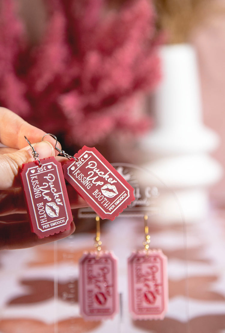Pucker Up Booth Acrylic Earrings