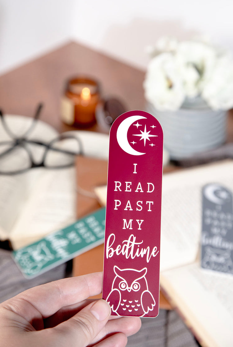I Read Past My Bedtime Engraved Acrylic Bookmark