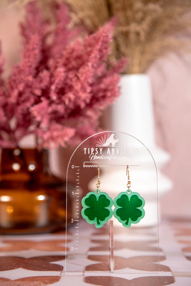 Simple Shamrock Dangle Earrings