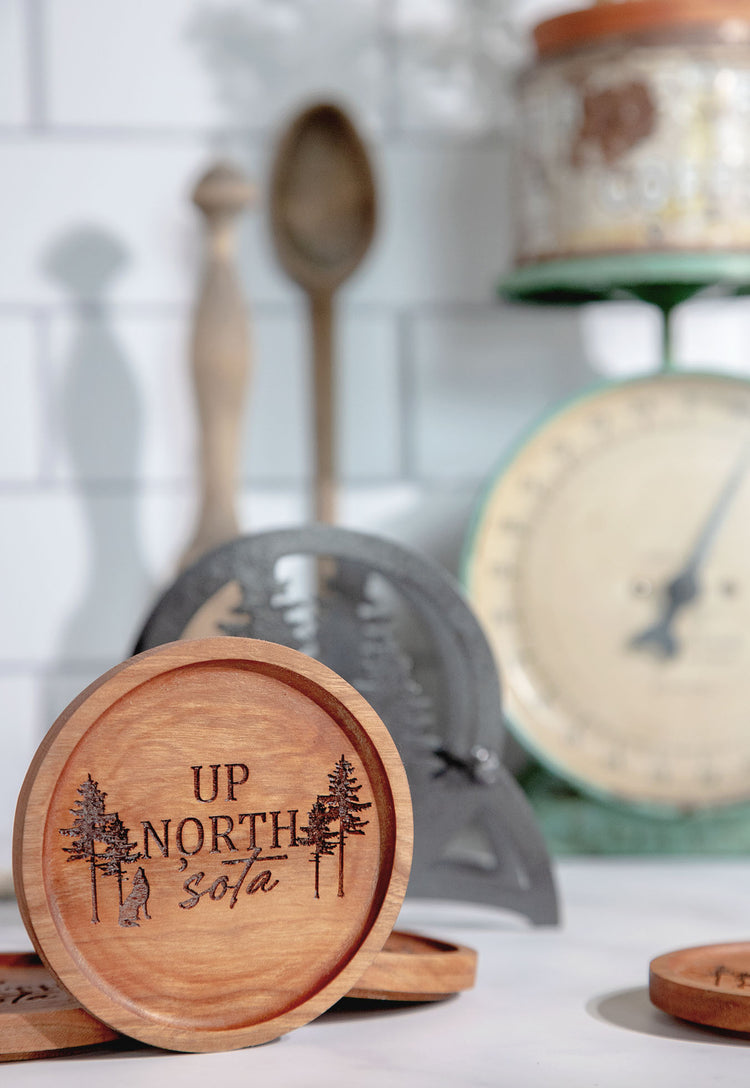 Up North Sota Wood Coaster Set
