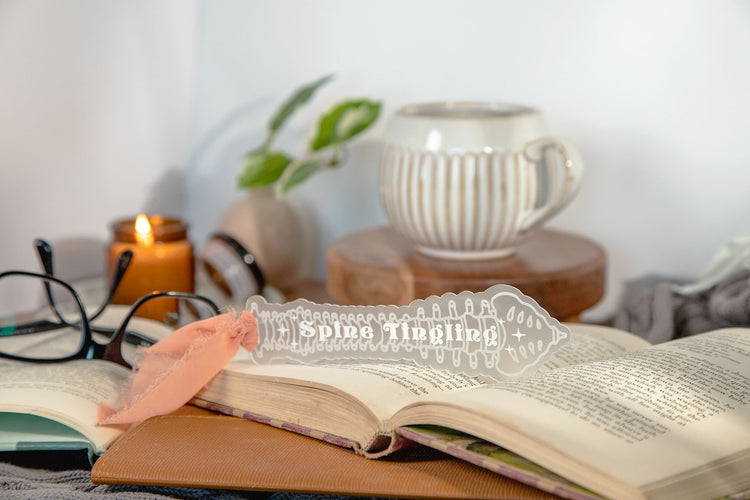 Spine Tingling Etched Acrylic Bookmark