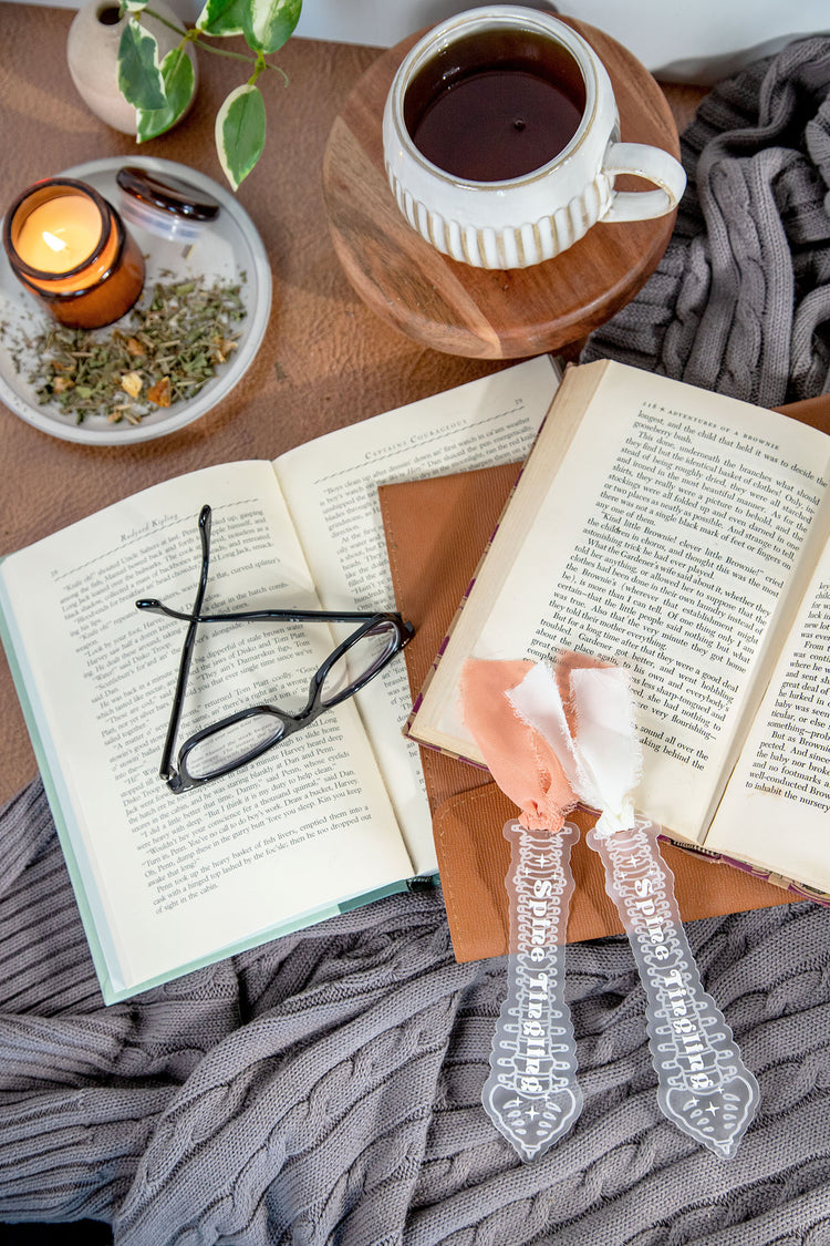 Spine Tingling Etched Acrylic Bookmark