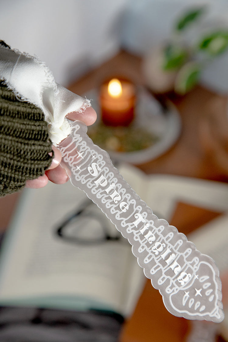 Spine Tingling Etched Acrylic Bookmark