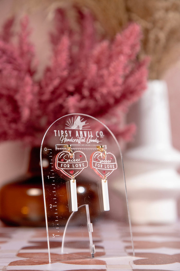 Heart Sucker Acrylic Earrings