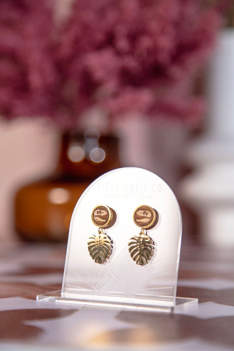 T-Rex Skeleton Dangle Earrings