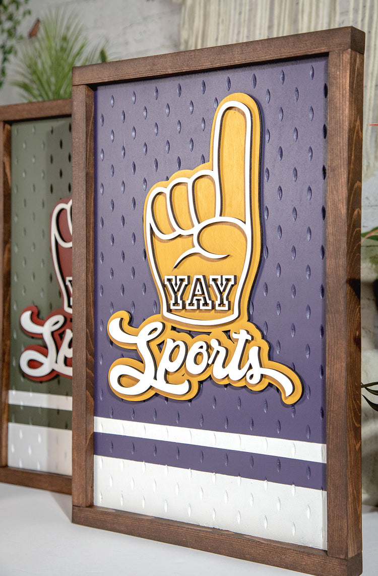 Yay Sports Wood Sign 12x20 Inches
