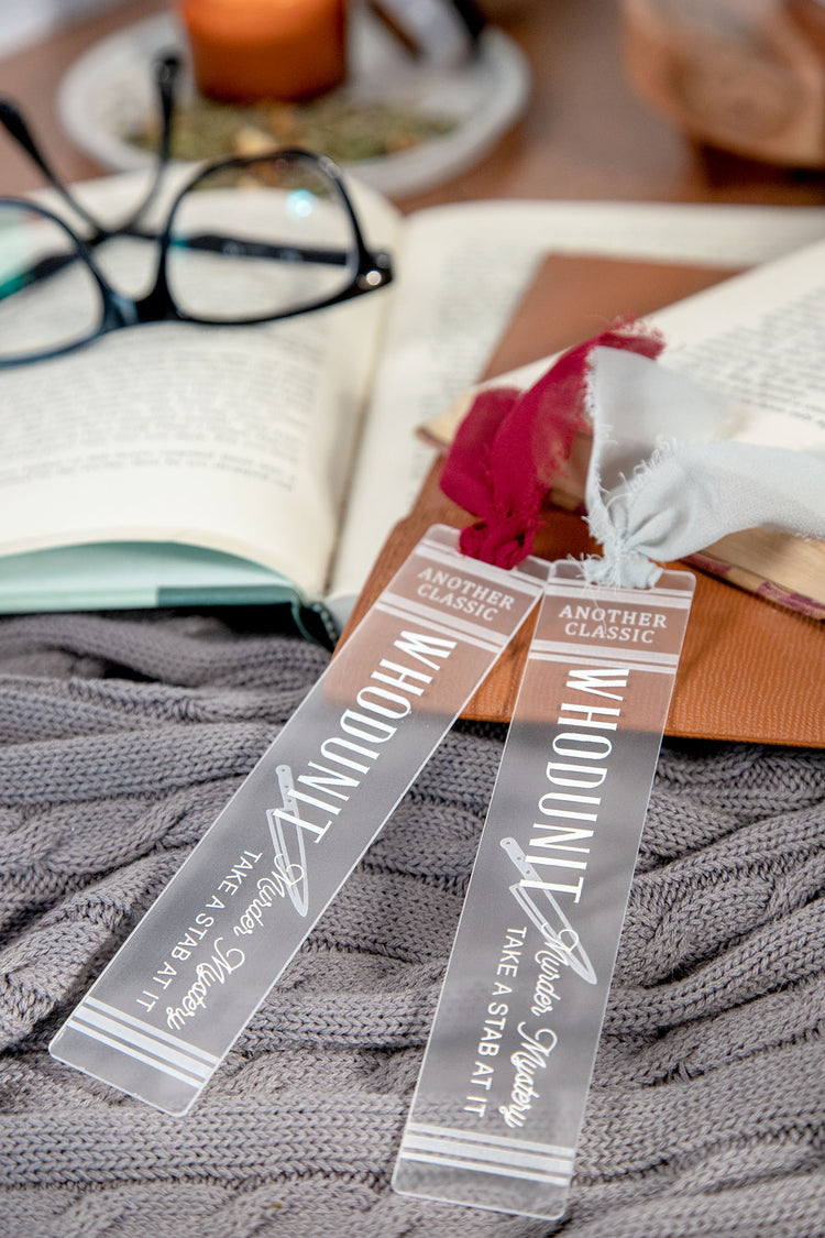 Whodunit Etched Acrylic Bookmark