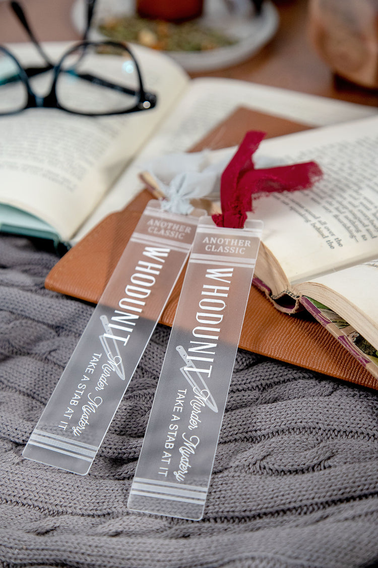 Whodunit Etched Acrylic Bookmark
