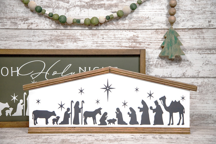 Nativity Wood Sign 21x9