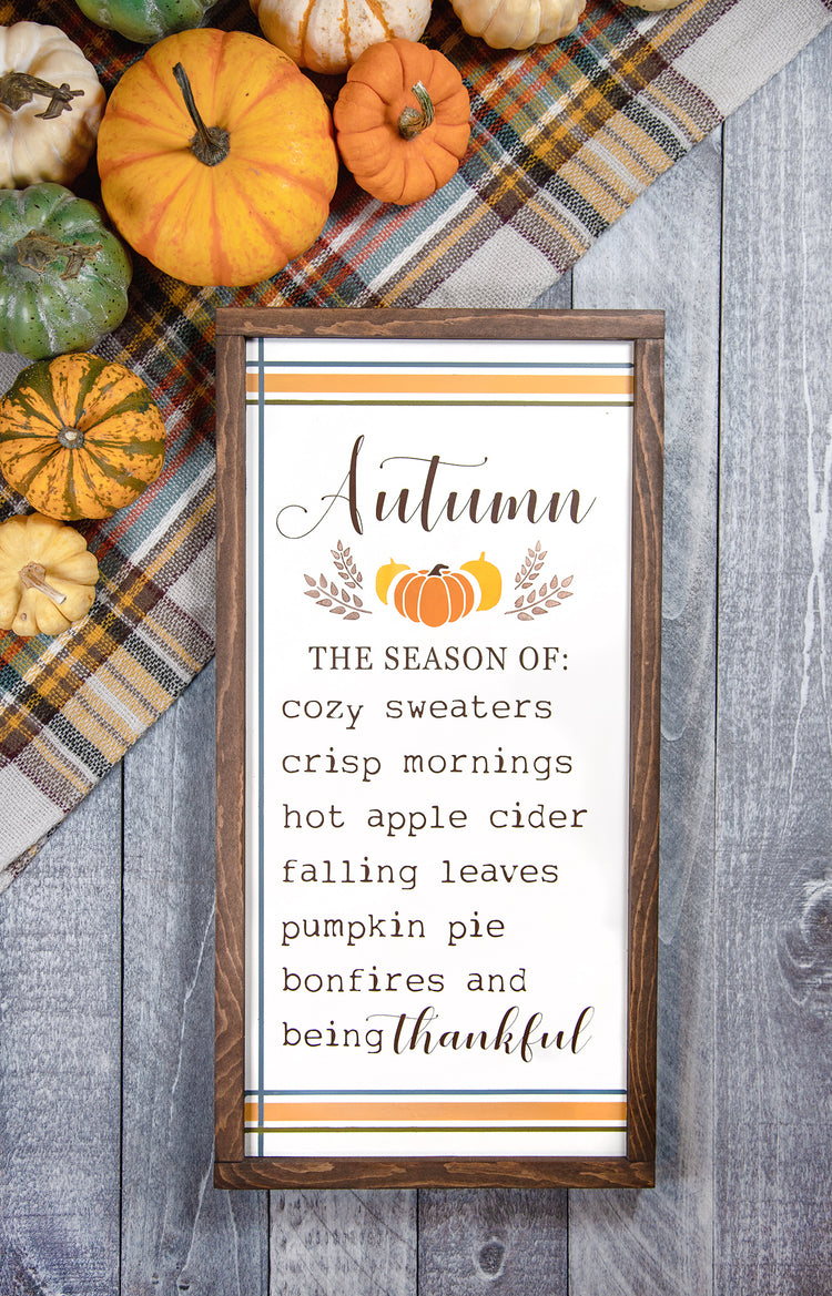 Autumn Season Of Wood Sign 12x24