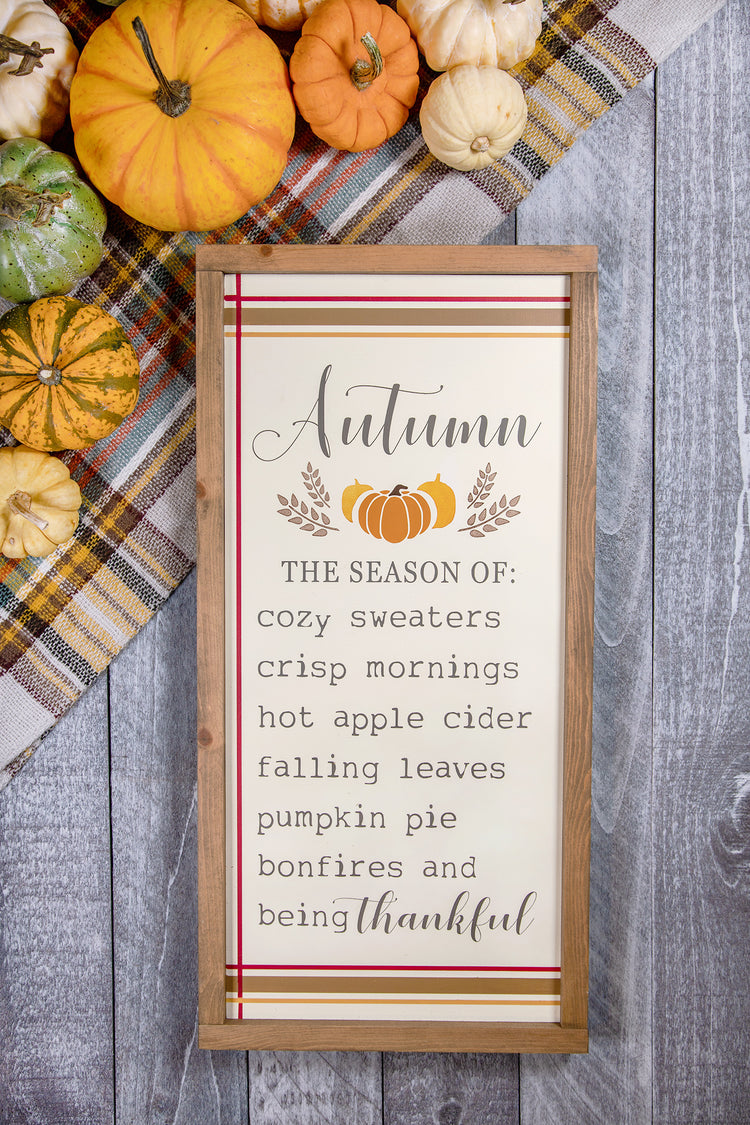 Autumn Season Of Wood Sign 12x24