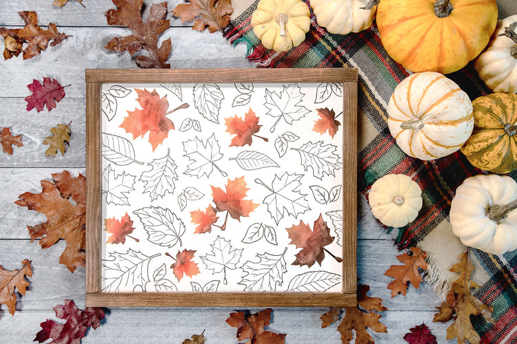 Falling Leaves Ombre Wood Sign 13x15