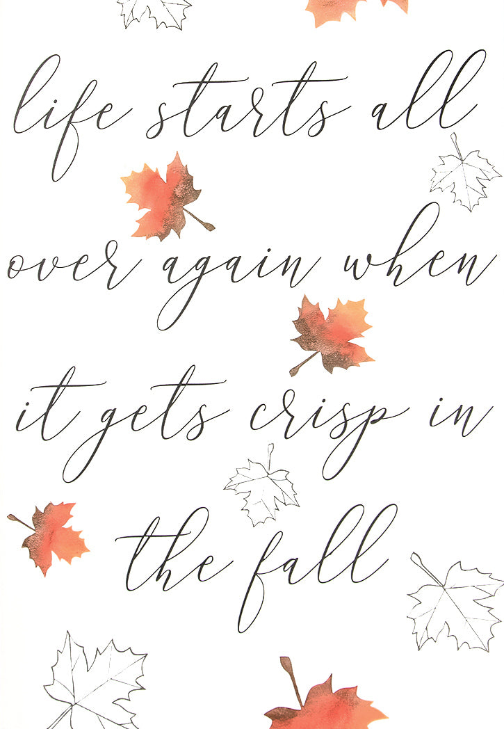 Life Starts All Over Again in the Fall Wood Sign 12x24