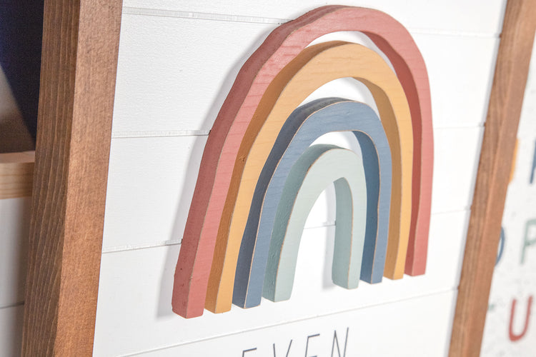 Even Miracles Take a Little Time Rainbow Wood Sign