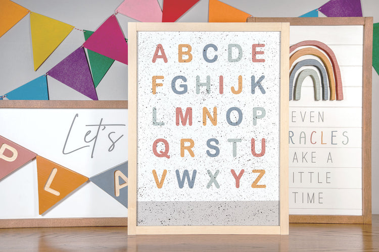 Alphabet Rainbow Wood Sign 18.5x14