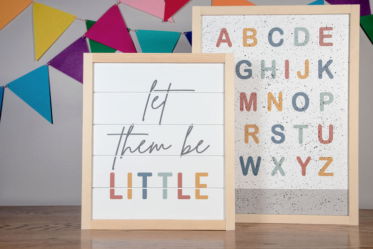 Alphabet Rainbow Wood Sign 18.5x14