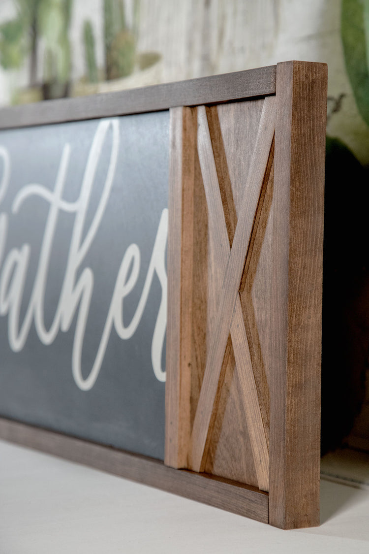Gather Farmhouse Wood Sign 12x30