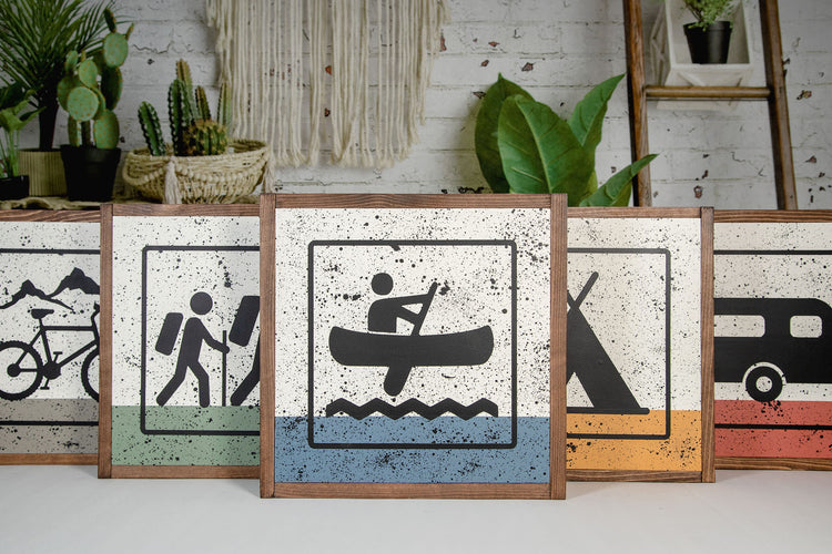 Kayaking Wood Sign 11.5x11.5