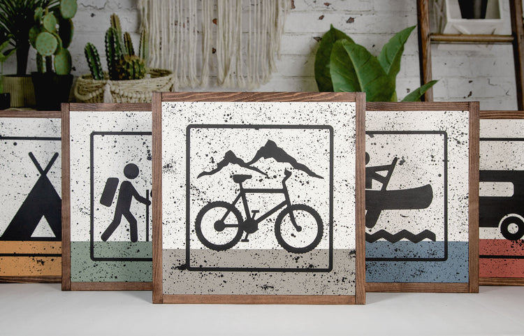 Bike Trail Wood Sign 11.5x11.5