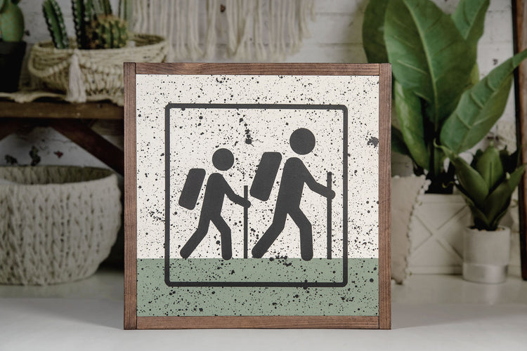 Hiking Trail Wood Sign 11.5x11.5