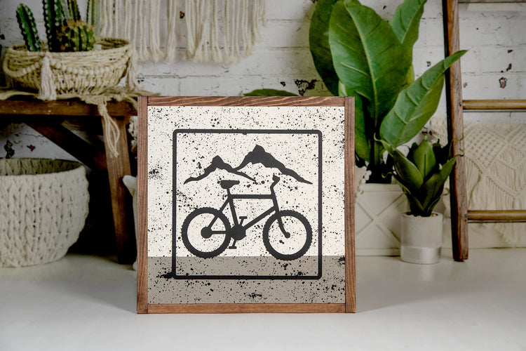 Bike Trail Wood Sign 11.5x11.5