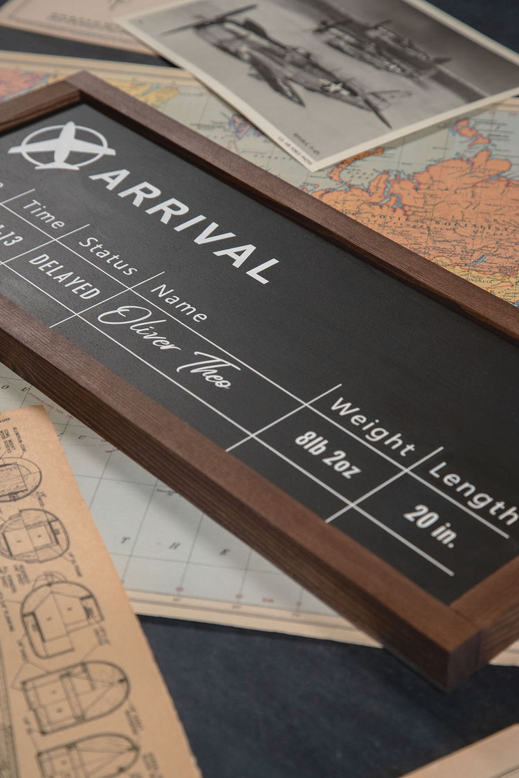 Custom Plane Birth Stat Announcement Wood Sign