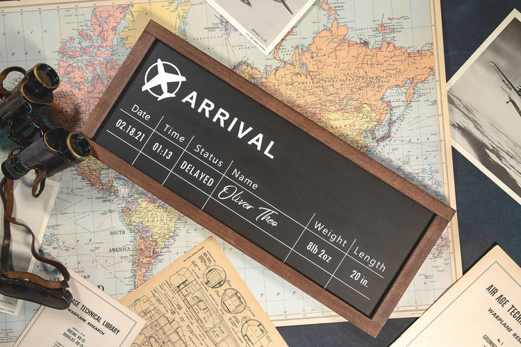 Custom Birth Stat Plane Sign Nursery Decor