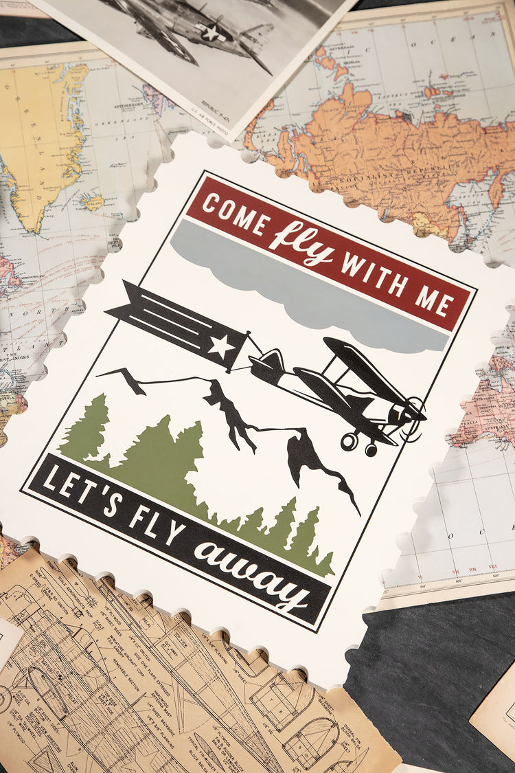 Come Fly With Me Wood Sign 14x12