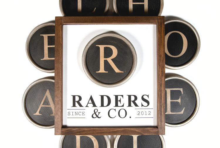 Typewriter Key Personalized Name Sign 12x13