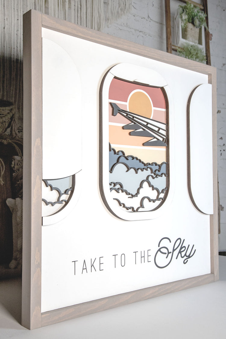 Take To The Sky 3D Wood Sign 20x20 Inches