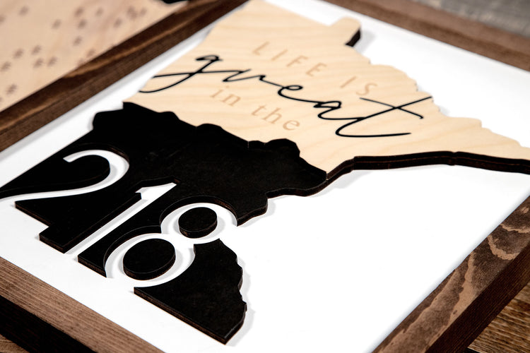 Minnesota 218 Wood Sign 11x13