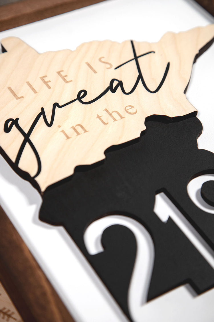 Minnesota 218 Wood Sign 11x13