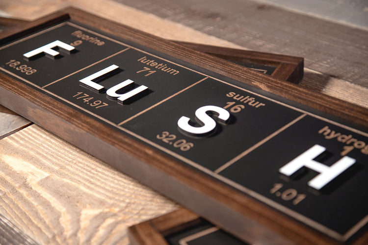 Flush Periodic 3D Wood Sign 22x7