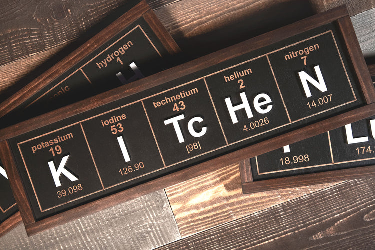 Kitchen Periodic 3D Wood Sign 24x7