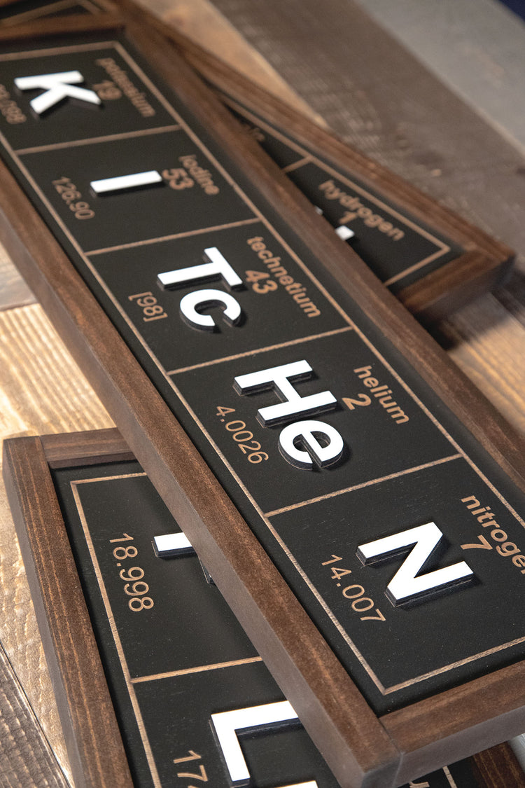 Kitchen Periodic 3D Wood Sign 24x7